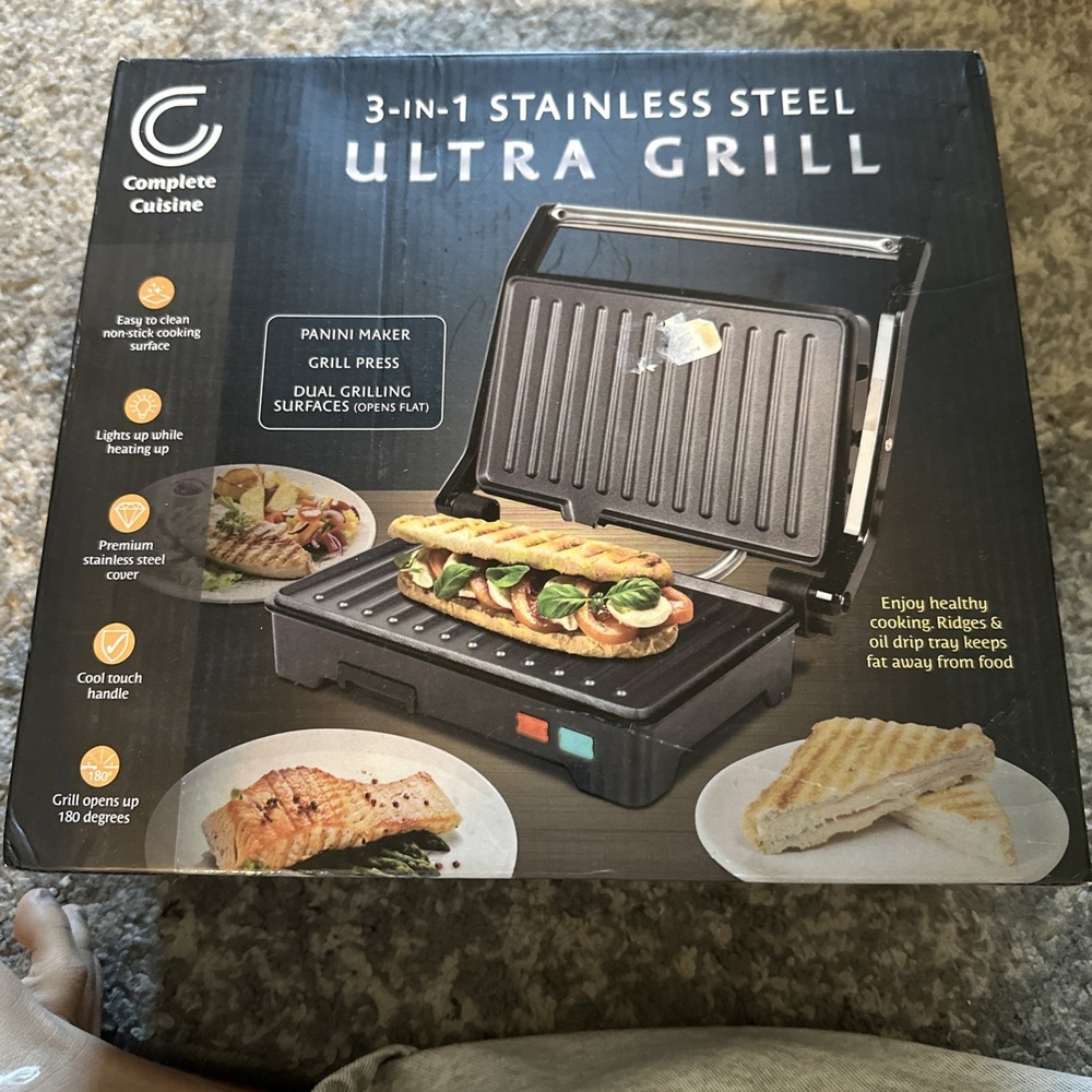 Complete Cuisine CC-PN1200 Nonstick Panini Maker Sandwich Press (Used)
